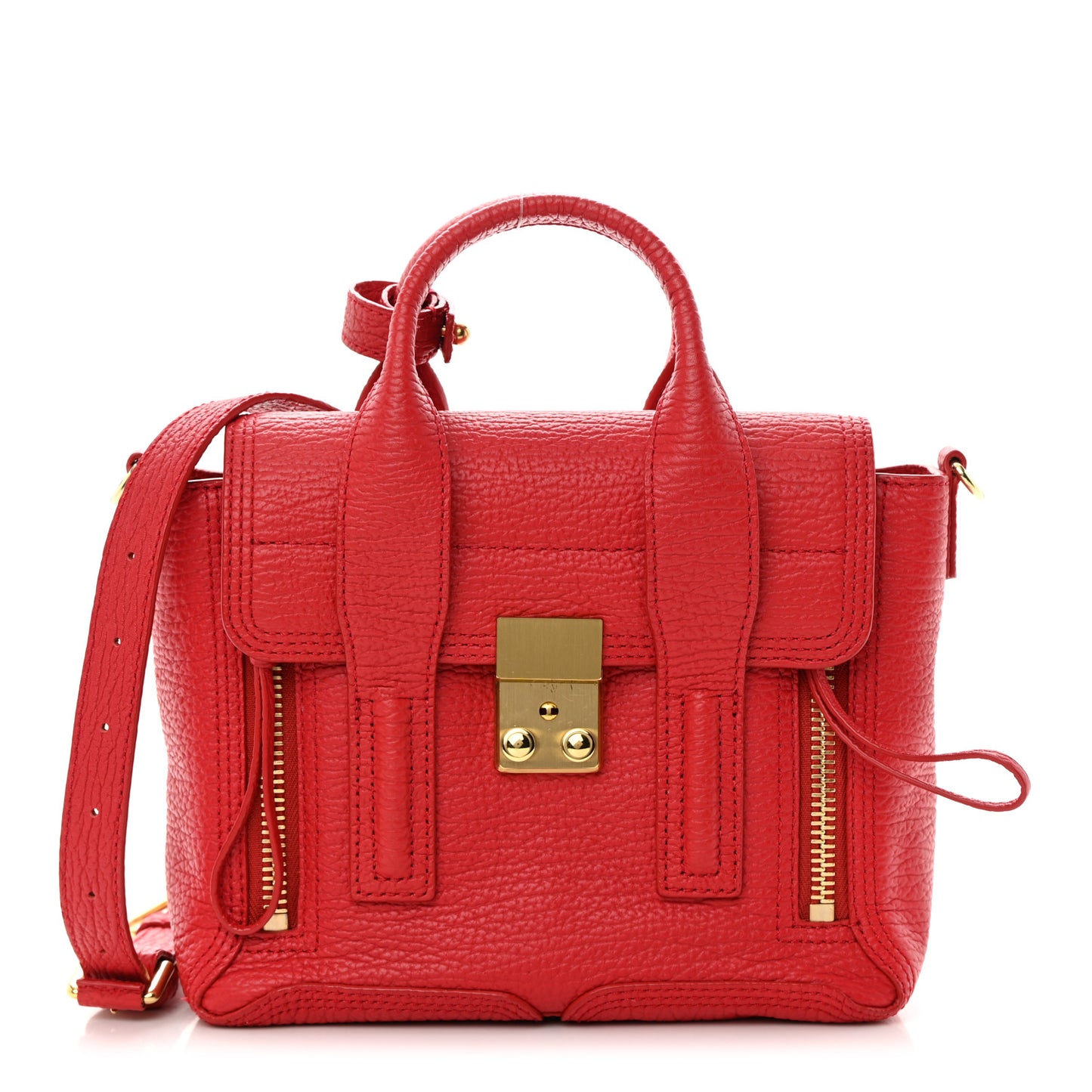 Textured Calfskin Mini Pashli Satchel Red