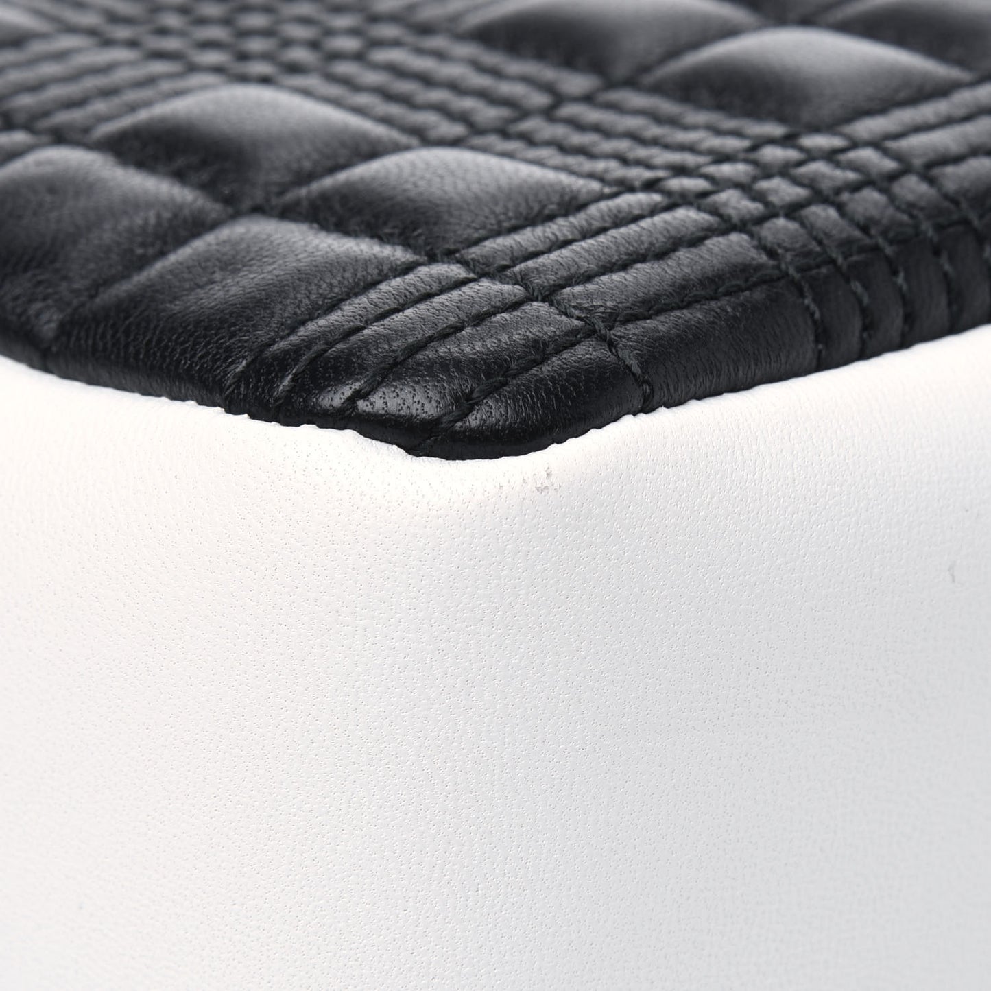Lambskin Quilted Small Lola Bag White Black