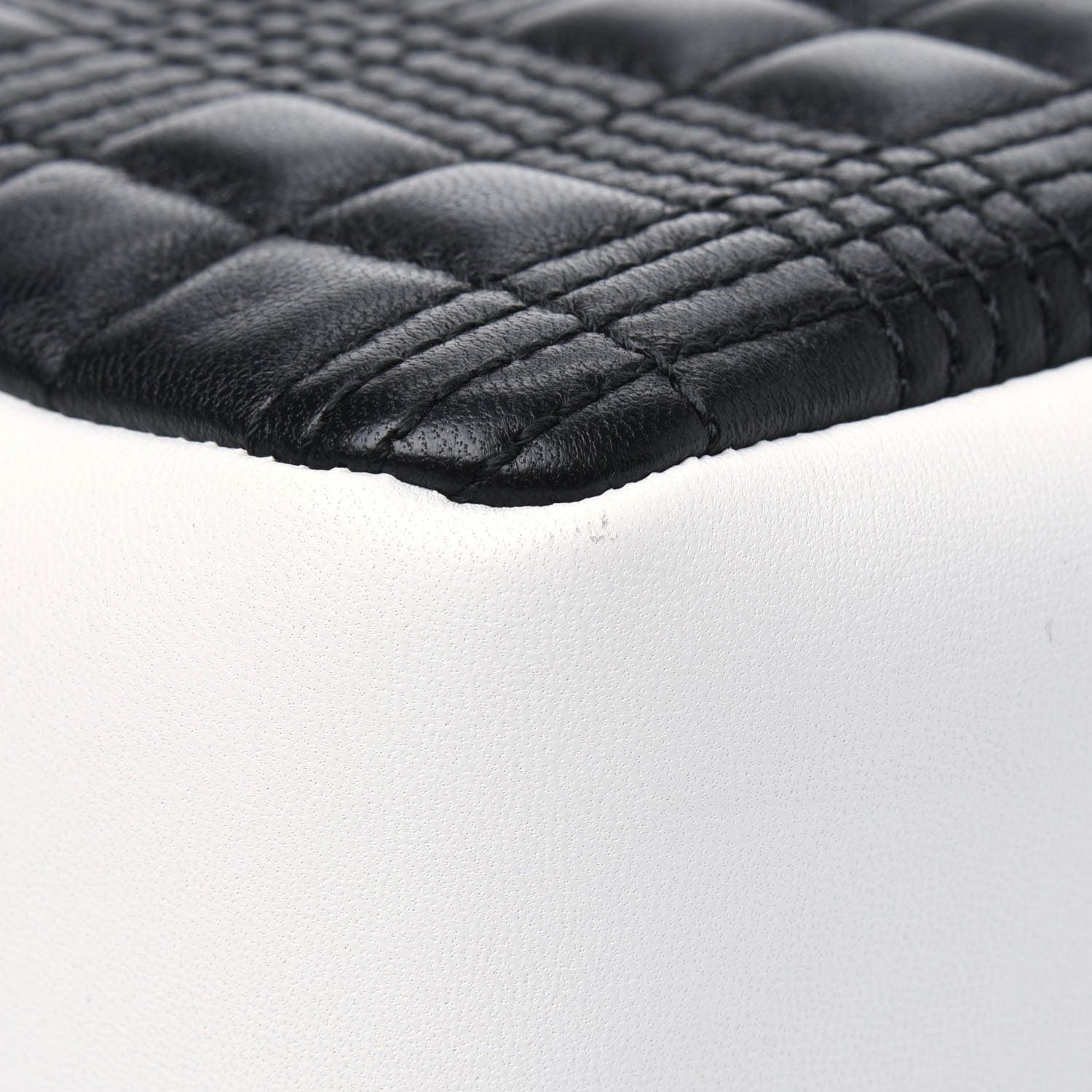 Burberry Lambskin Quilted Small Lola Bag White Black 13 of 15