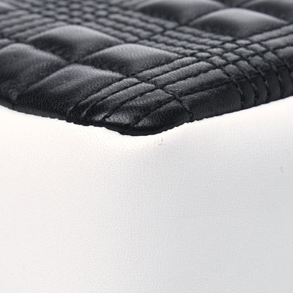 Burberry Lambskin Quilted Small Lola Bag White Black 13 of 15