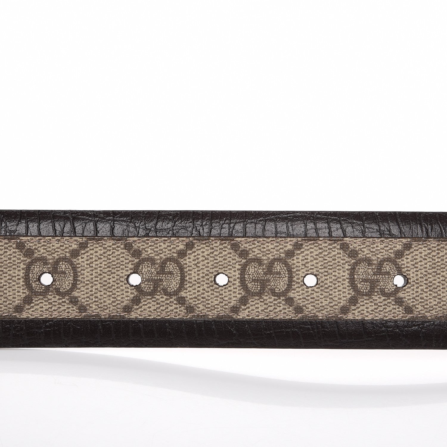 Gucci GG Supreme Monogram Niagara Lux Calfskin Interlocking G 40mm Belt 75 30 Beige Ebony Cocoa 5 of 5