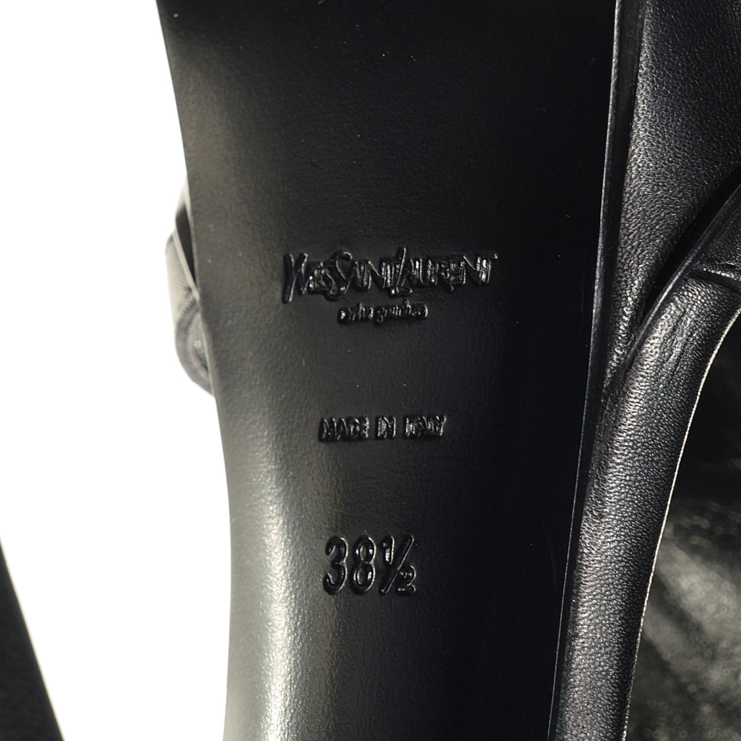 Saint Laurent Calfskin New Riveg 105 Platform Sandals 38.5 Black 6 of 7