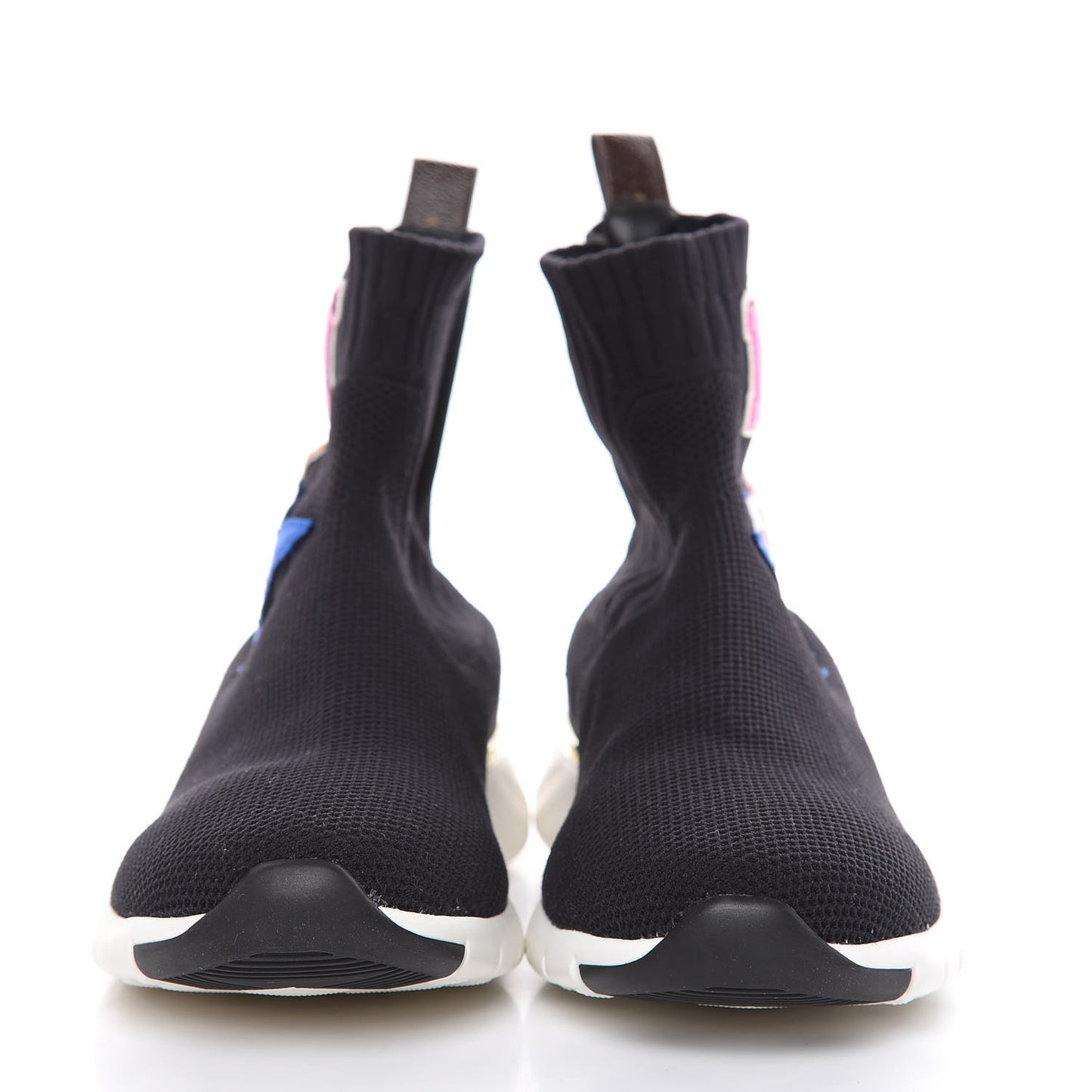 Stretch Fabric LV Black Heart Sock Sneaker 37 Black
