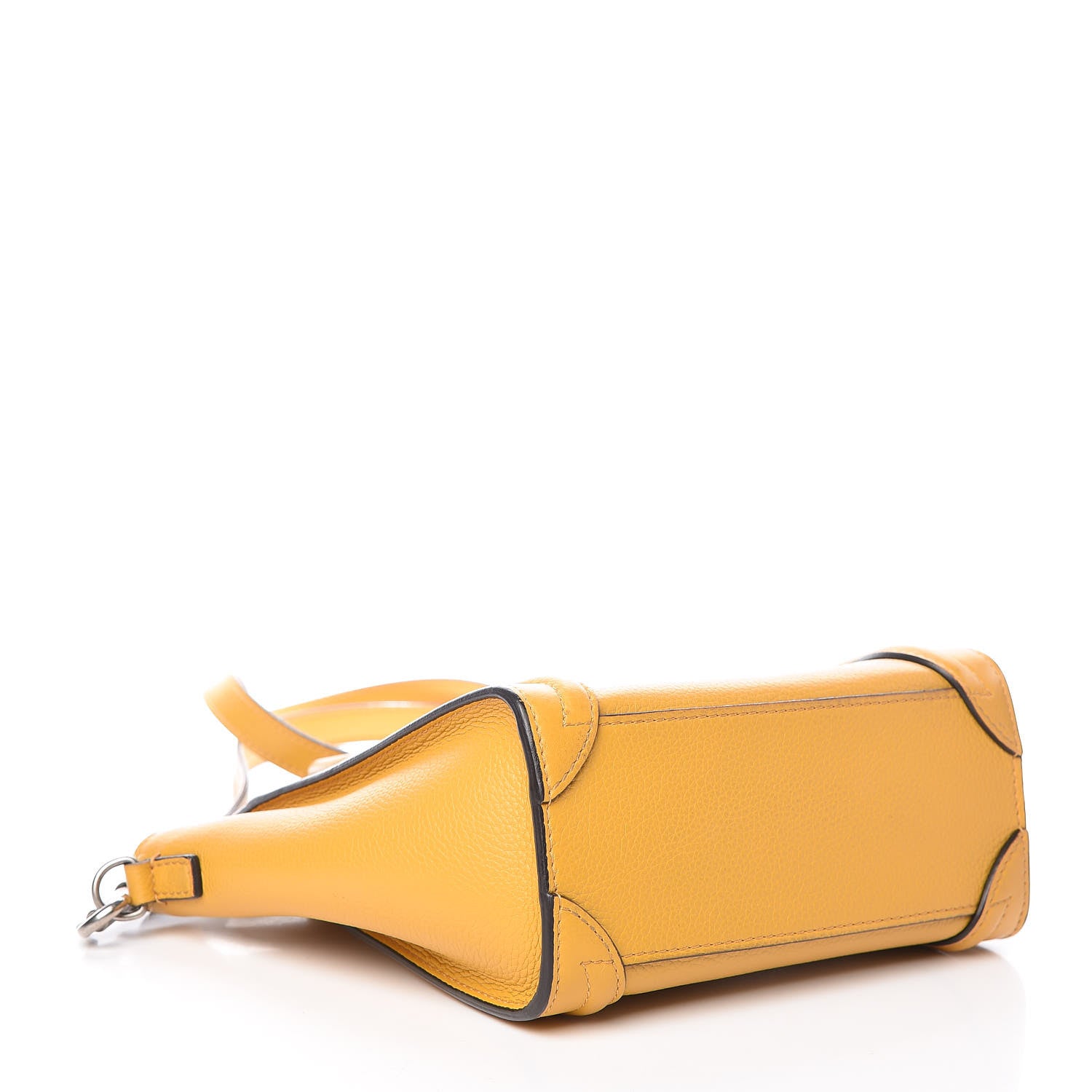 Celine Drummed Calfskin Nano Luggage Ocre 4 of 17
