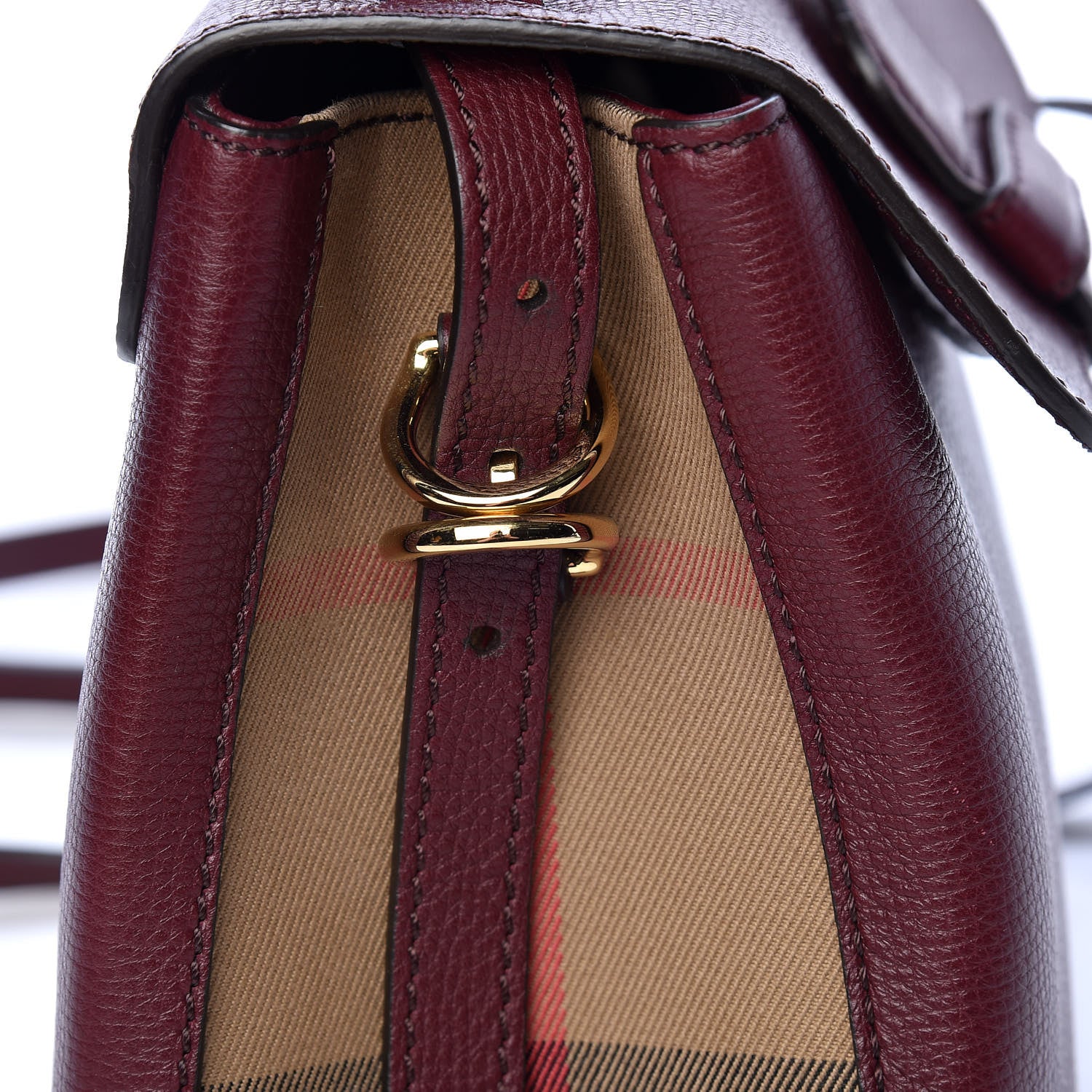 Burberry Derby Calfskin House Check Small Camberley Mahogany Red 22 of 26