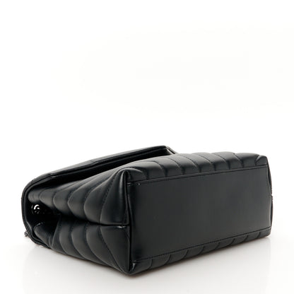 Saint Laurent Calfskin Y Quilted Monogram Monochrome Small Loulou Chain Satchel Black 4 of 11