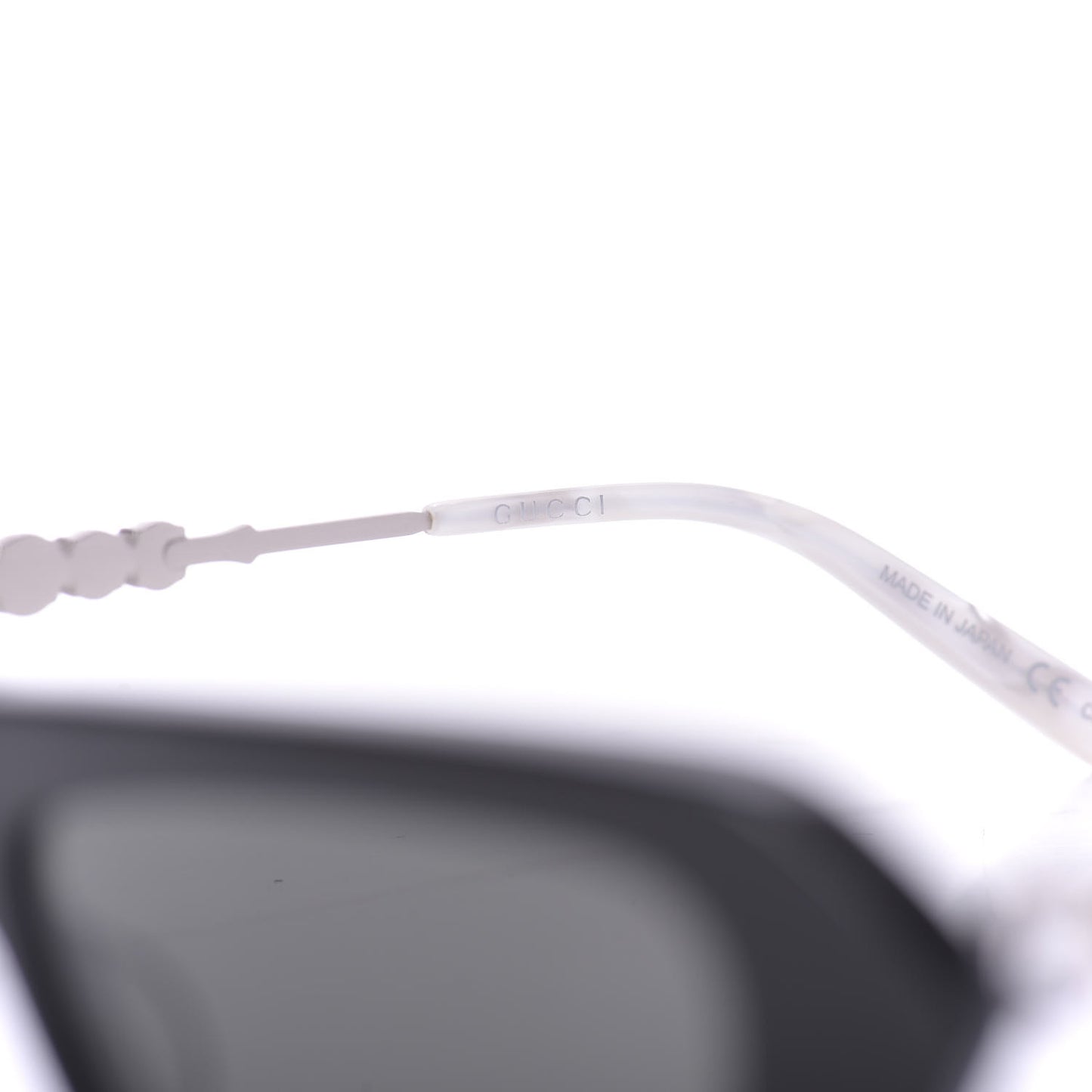 Acetate Crystal Embellished Rectangle Sunglasses GG0642S Black Gold