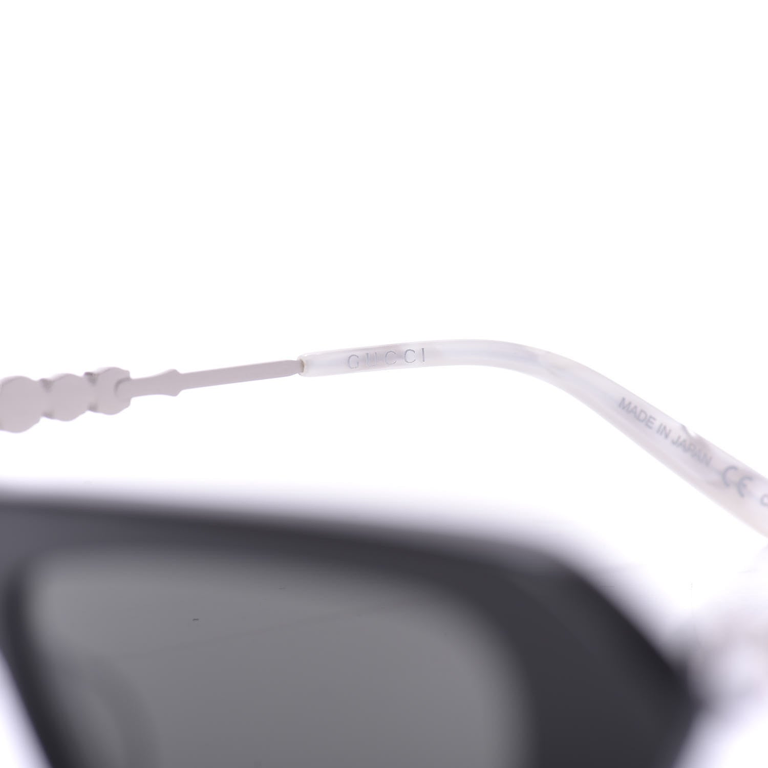 Gucci Acetate Crystal Embellished Rectangle Sunglasses GG0642S Black Gold 5 of 9