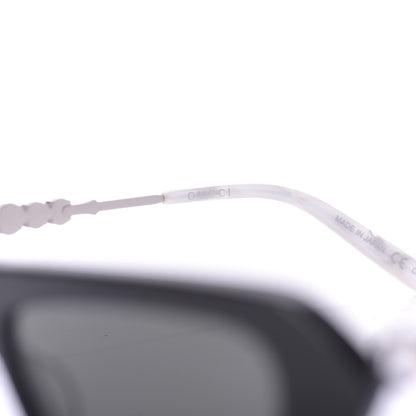 Gucci Acetate Crystal Embellished Rectangle Sunglasses GG0642S Black Gold 5 of 9