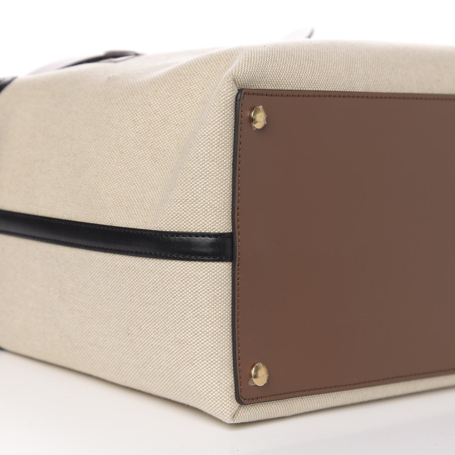 Burberry Calfskin Canvas Logo Print Medium Belt Bag Malt Brown Black 9 of 11
