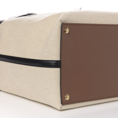Burberry Calfskin Canvas Logo Print Medium Belt Bag Malt Brown Black 9 of 11