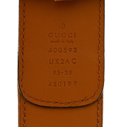 Gucci Raffia Textured Dollar Calfskin GG Monogram Double G 40mm Belt 95 38 Natural Bright Hibiscus Sun Oil 5 of 6