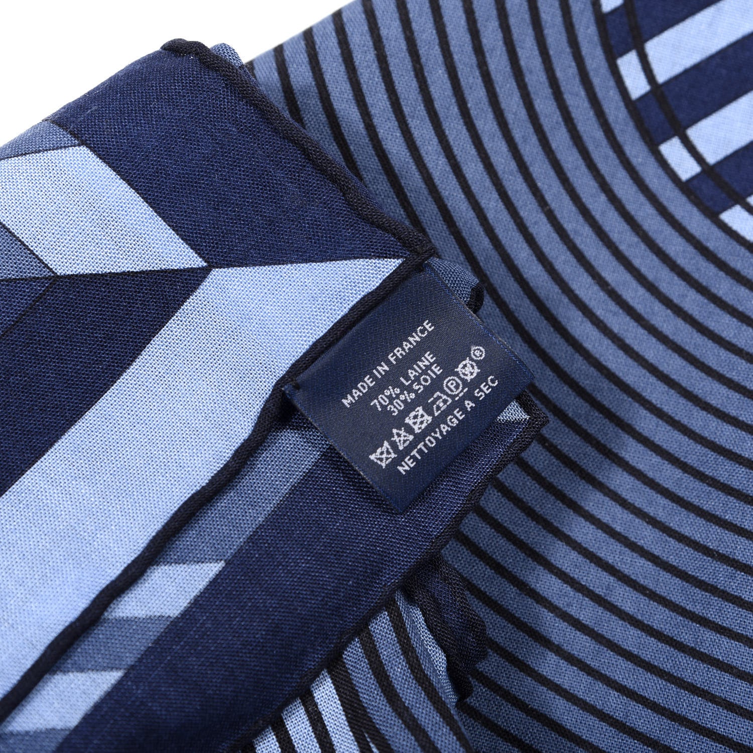 Hermes Wool Silk Disc Jockey Scarf 100 Bleu Ardoise Marine Ciel 2 of 5