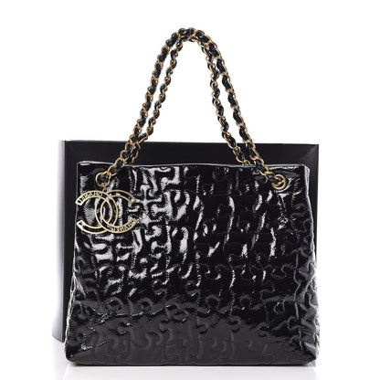 Chanel Crackled Patent Puzzle Tote Black 10 of 10