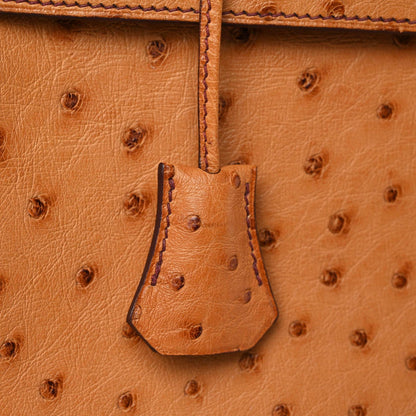 Hermes Ostrich Kelly Retourne 32 Gold 18 of 18