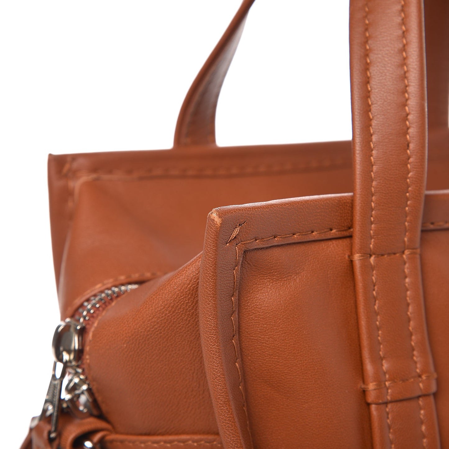 Agneau XS Bazar Shopper Tote Marron Fauve
