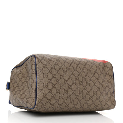 Gucci GG Plus Monogram Medium Boston USA Flag Unicef Duffle Blue 4 of 9