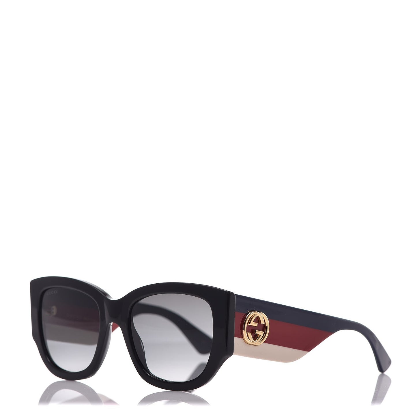 Acetate Web Oversized Frame Rectangle Sunglasses GG0276S Black
