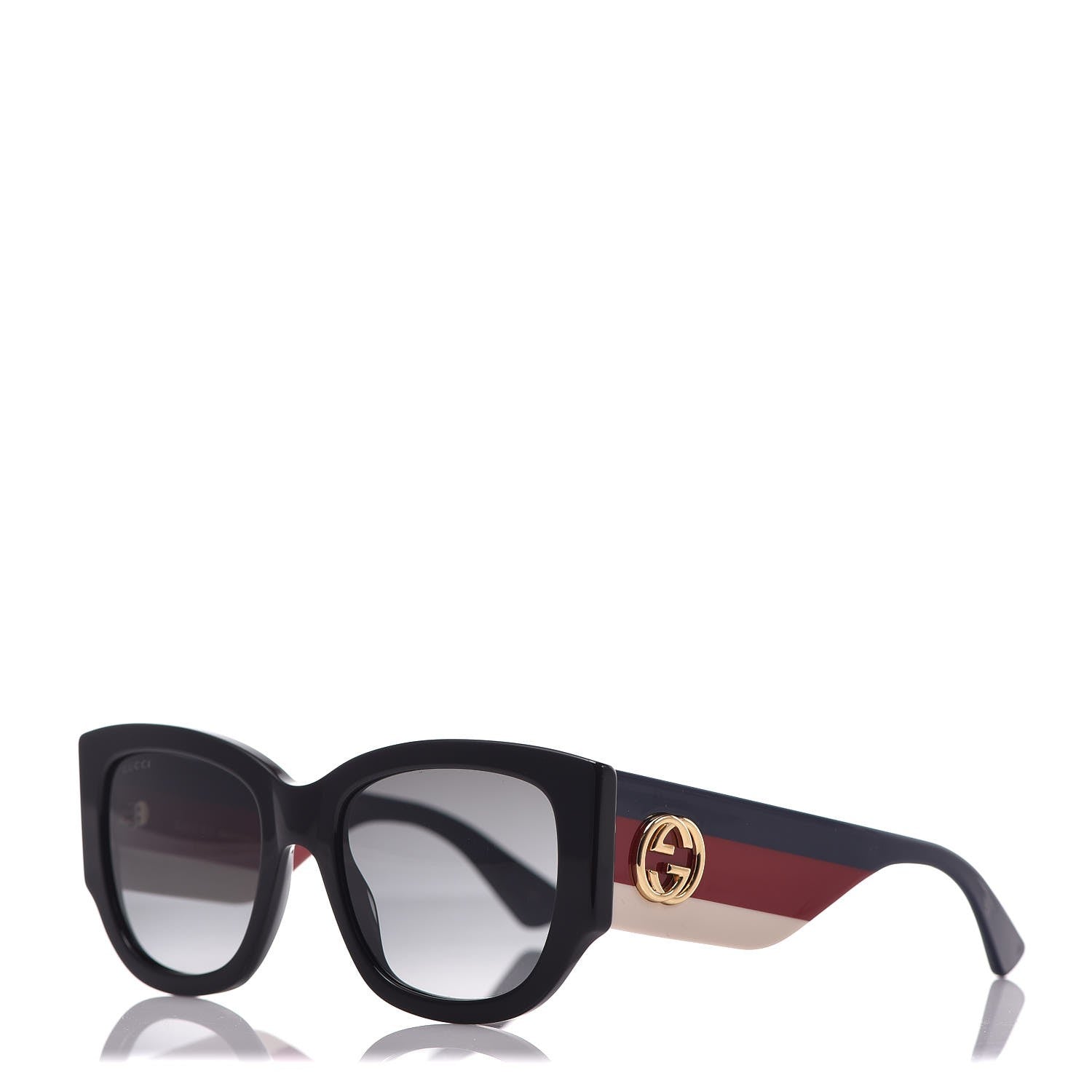 Gucci Acetate Web Oversized Frame Rectangle Sunglasses GG0276S Black 1 of 8