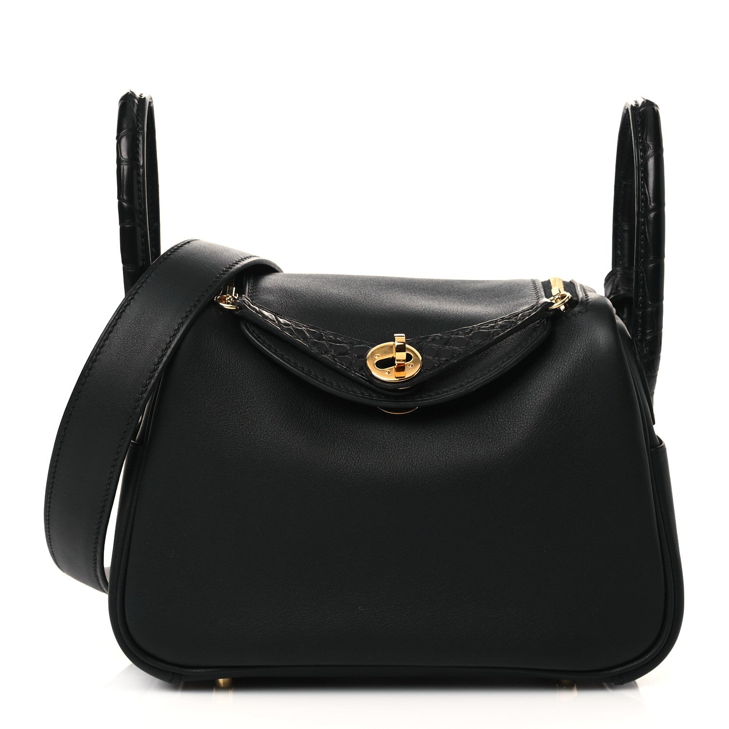Hermes Swift Matte Alligator Mini Touch Lindy 20 Black 1 of 11