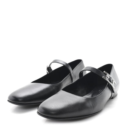 Hermes Goatskin Jane Ballet Flats 36.5 Black 4 of 10