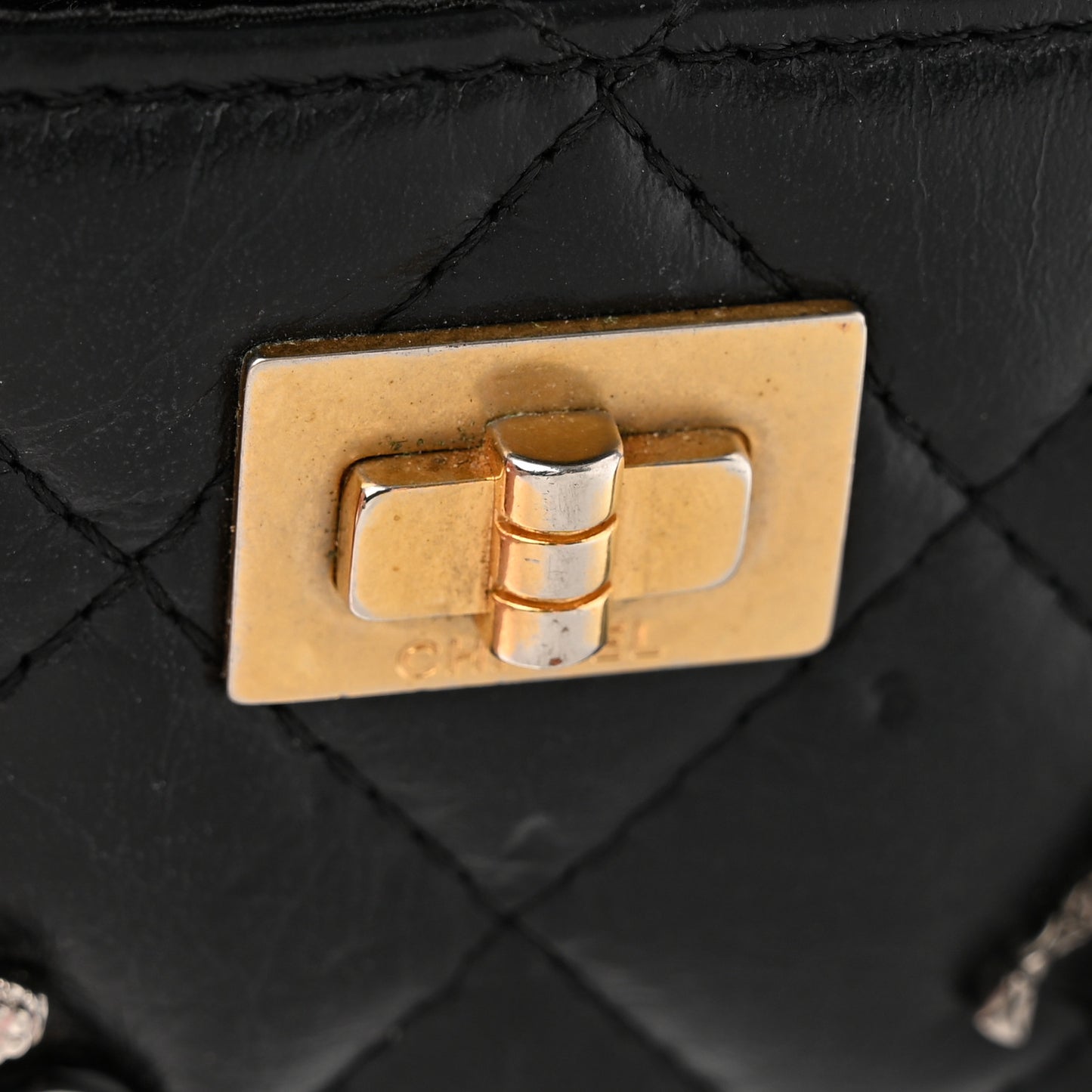 Aged Calfskin Quilted Lucky Charms Reissue Card Holder Black