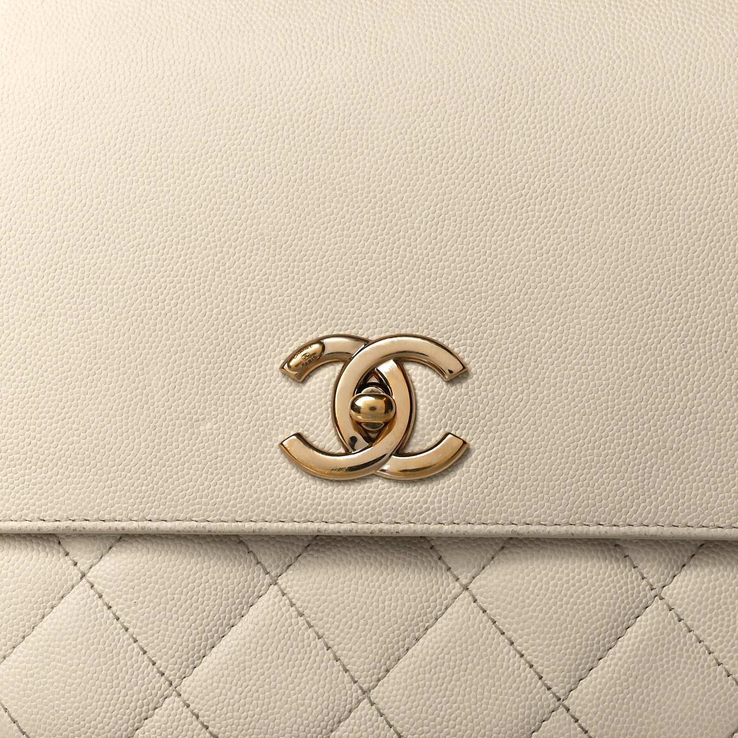 Caviar Quilted Large Business Affinity Flap White