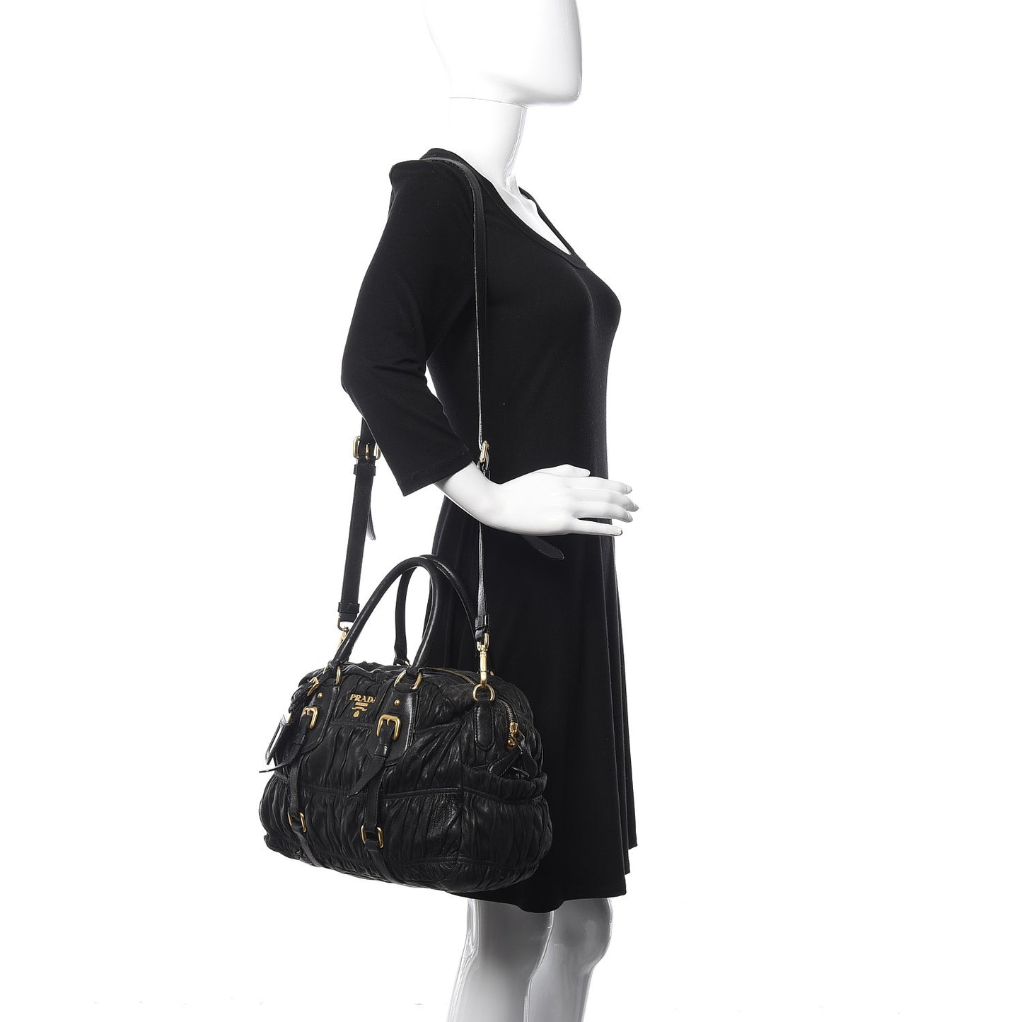 Nappa Gaufre Satchel Black