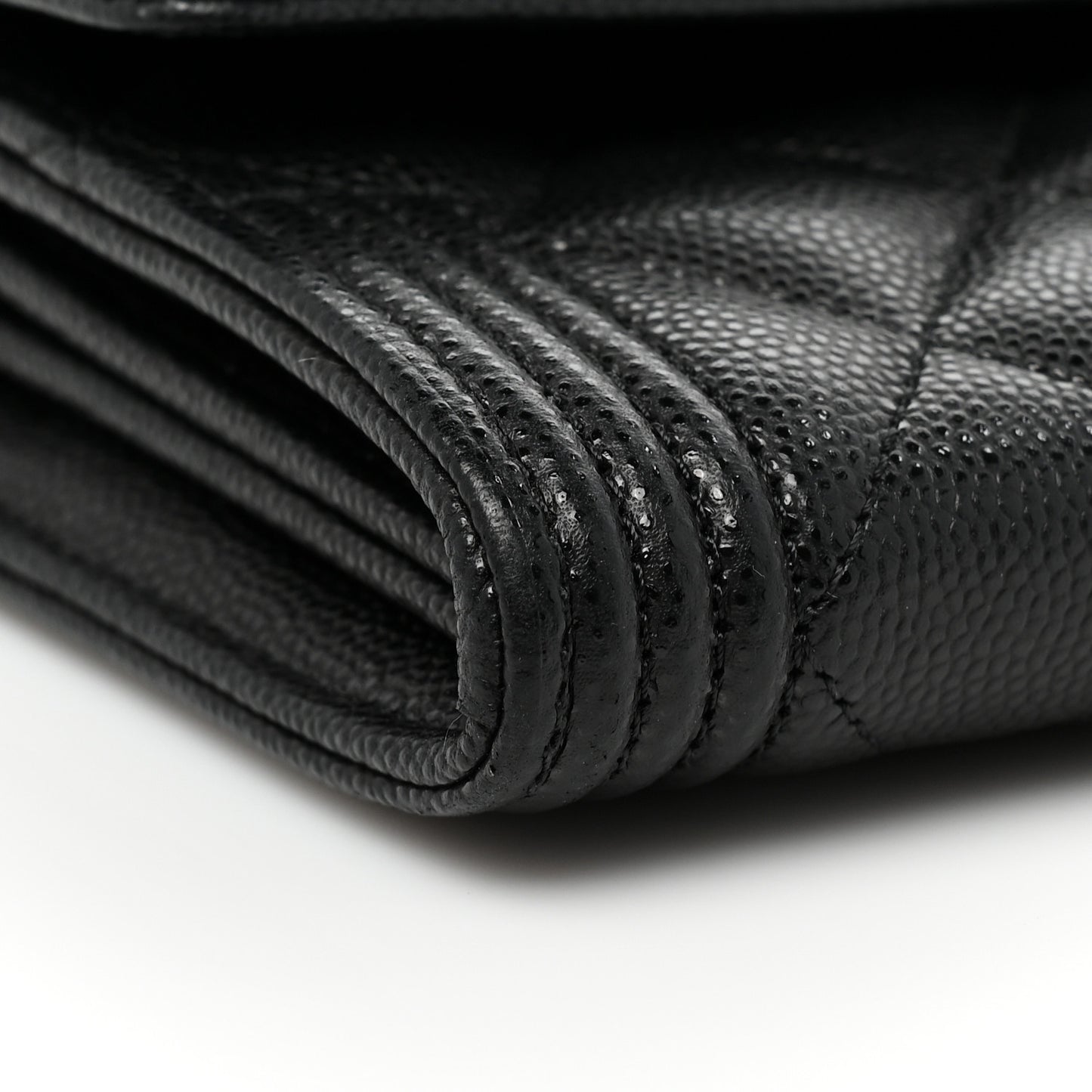 Caviar Quilted Long Boy Flap Wallet Black