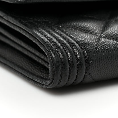 Chanel Caviar Quilted Long Boy Flap Wallet Black 11 of 14