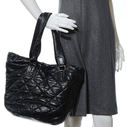 Chanel Lambskin Cloudy Bundle North South Tote Black 2 of 7