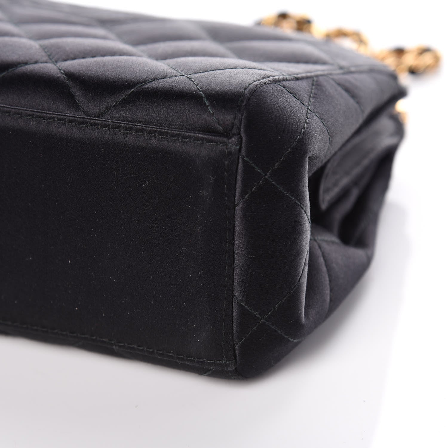 Chanel Satin Quilted Shoulder Bag Black 11 of 11