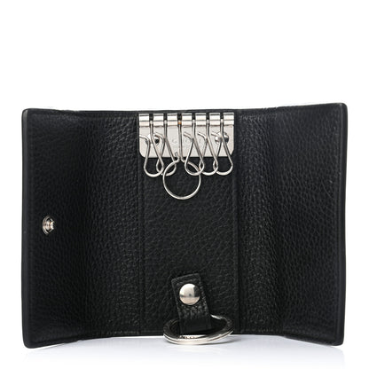 Gucci Pebbled Calfskin Dorian 6 Key Holder Case Black 5 of 7
