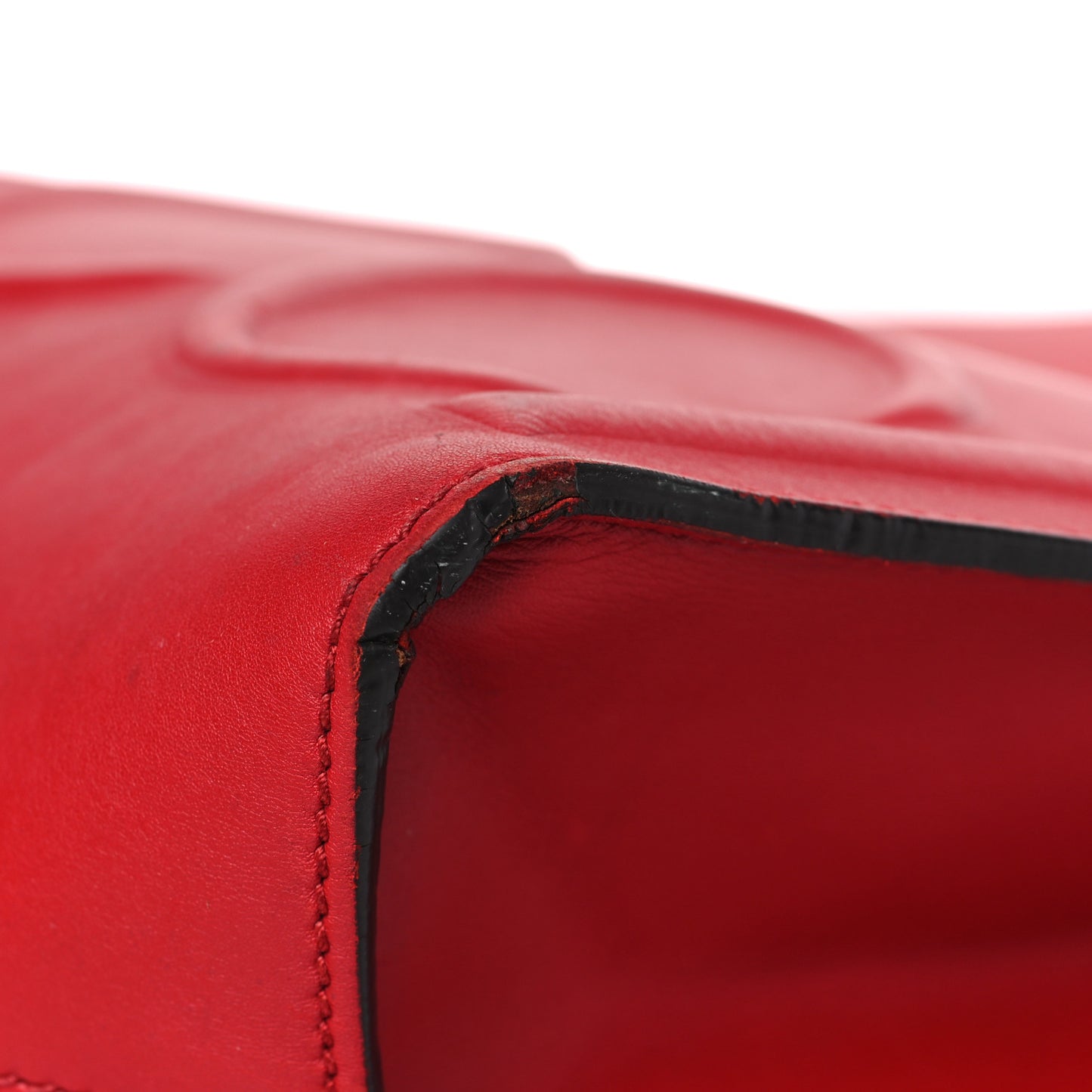 Calfskin Embossed Medium XL Tote Red