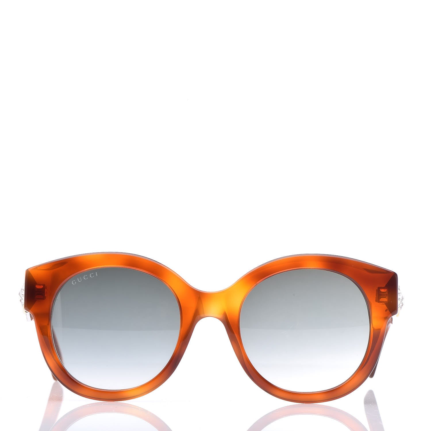 Gucci Round Frame GG Star Sunglasses GG0207S Tortoiseshell 2 of 9
