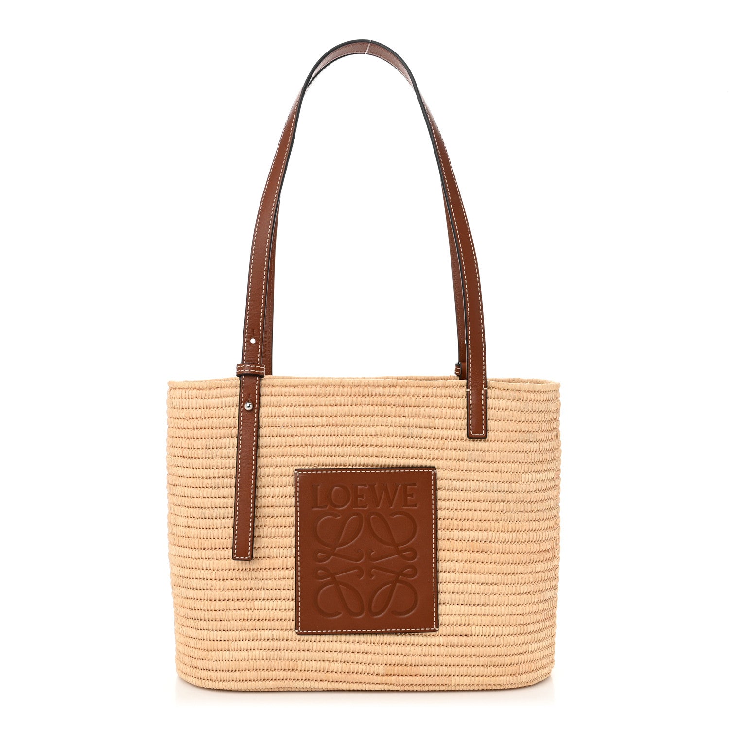 Loewe Raffia Small Square Basket Tote Bag Natural Tan 1 of 9