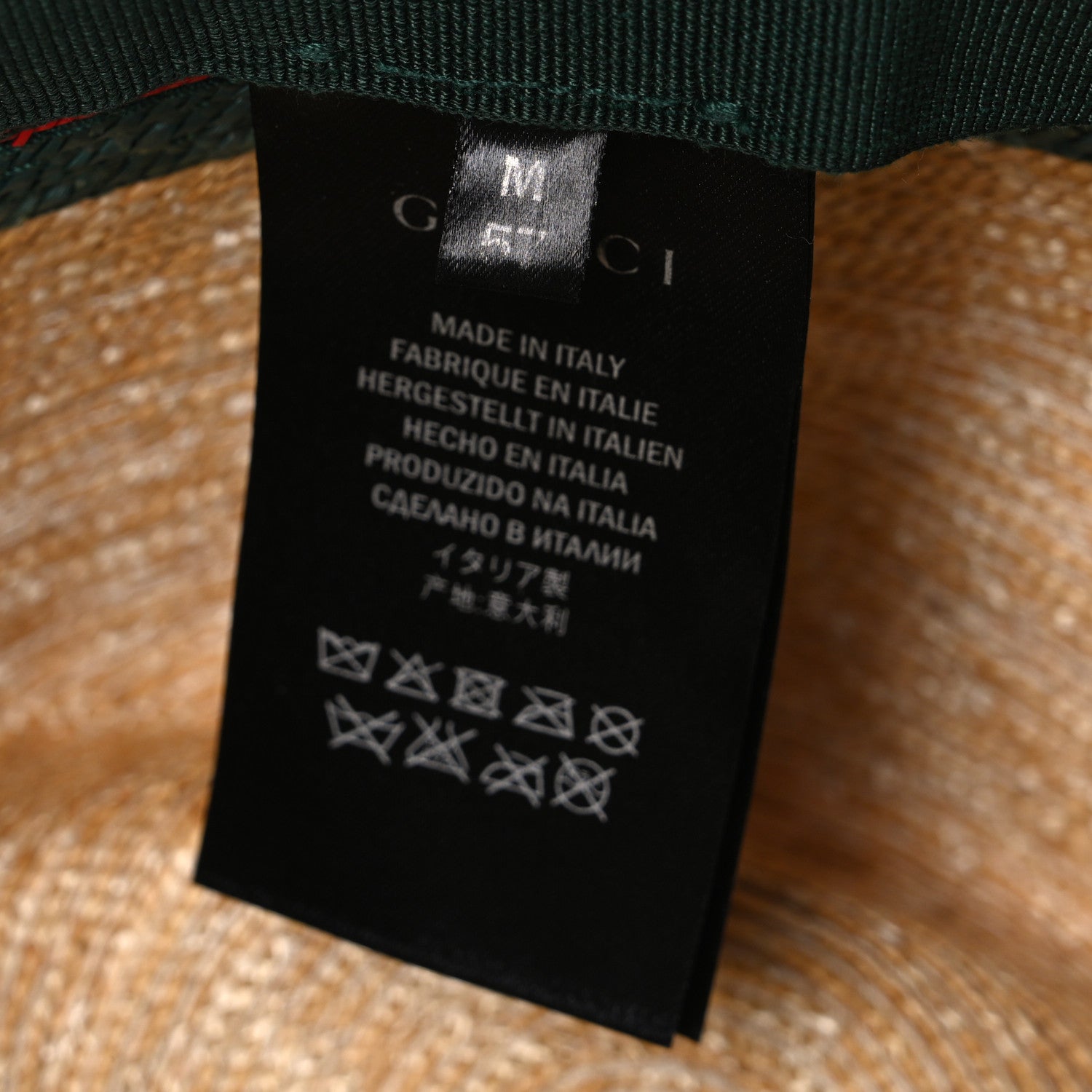 Gucci Abaca Straw Web Fedora Hat M 8 of 9