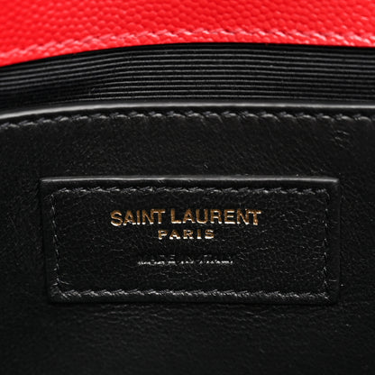 Saint Laurent Grain De Poudre Small Monogram Kate Satchel Red 6 of 11