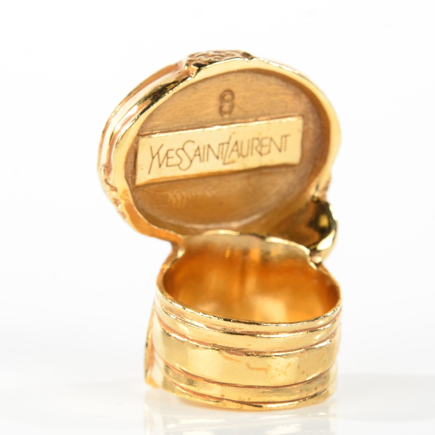 Glass Cabochon Arty Ovale Ring 8 Gold