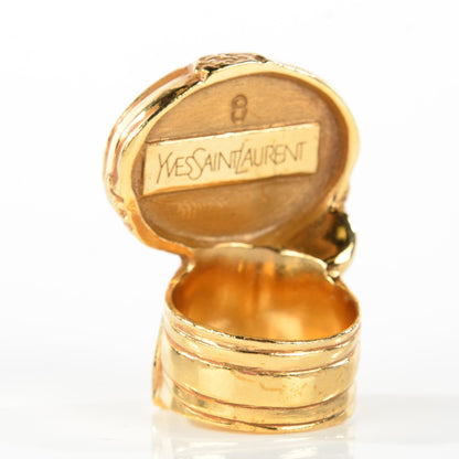 Saint Laurent Glass Cabochon Arty Ovale Ring 8 Gold 3 of 5