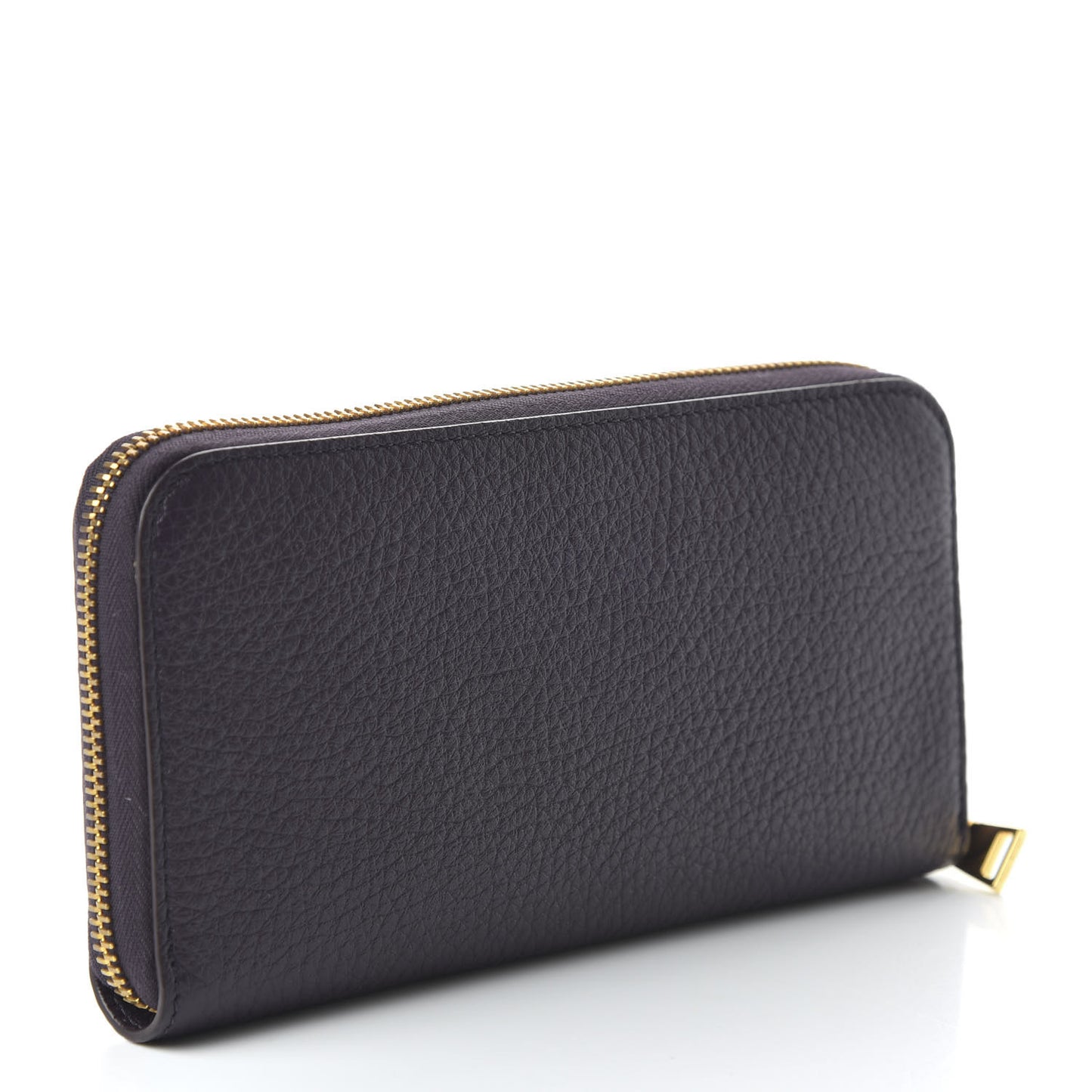 Grained Calfskin TF Zip Around Wallet Dark Purple