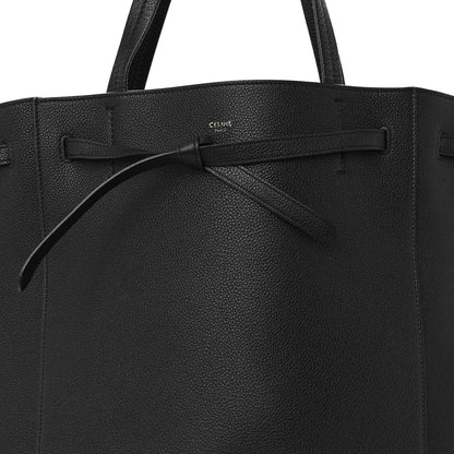 Celine Soft Grained Calfskin Small Belt Cabas Phantom Black 8 of 10