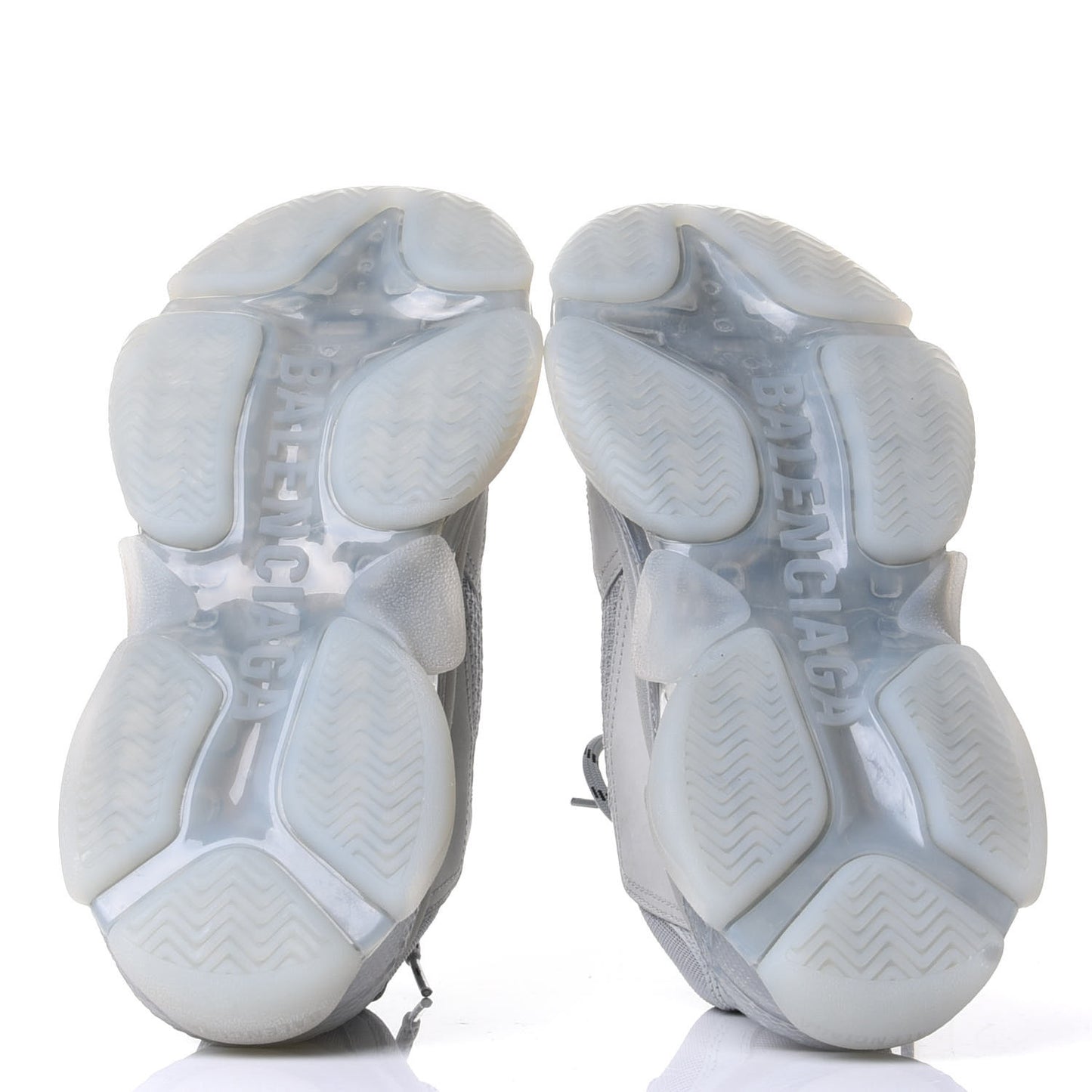 Fabric Mesh Clear Sole Womens Triple S Sneakers 39 Pearl Grey