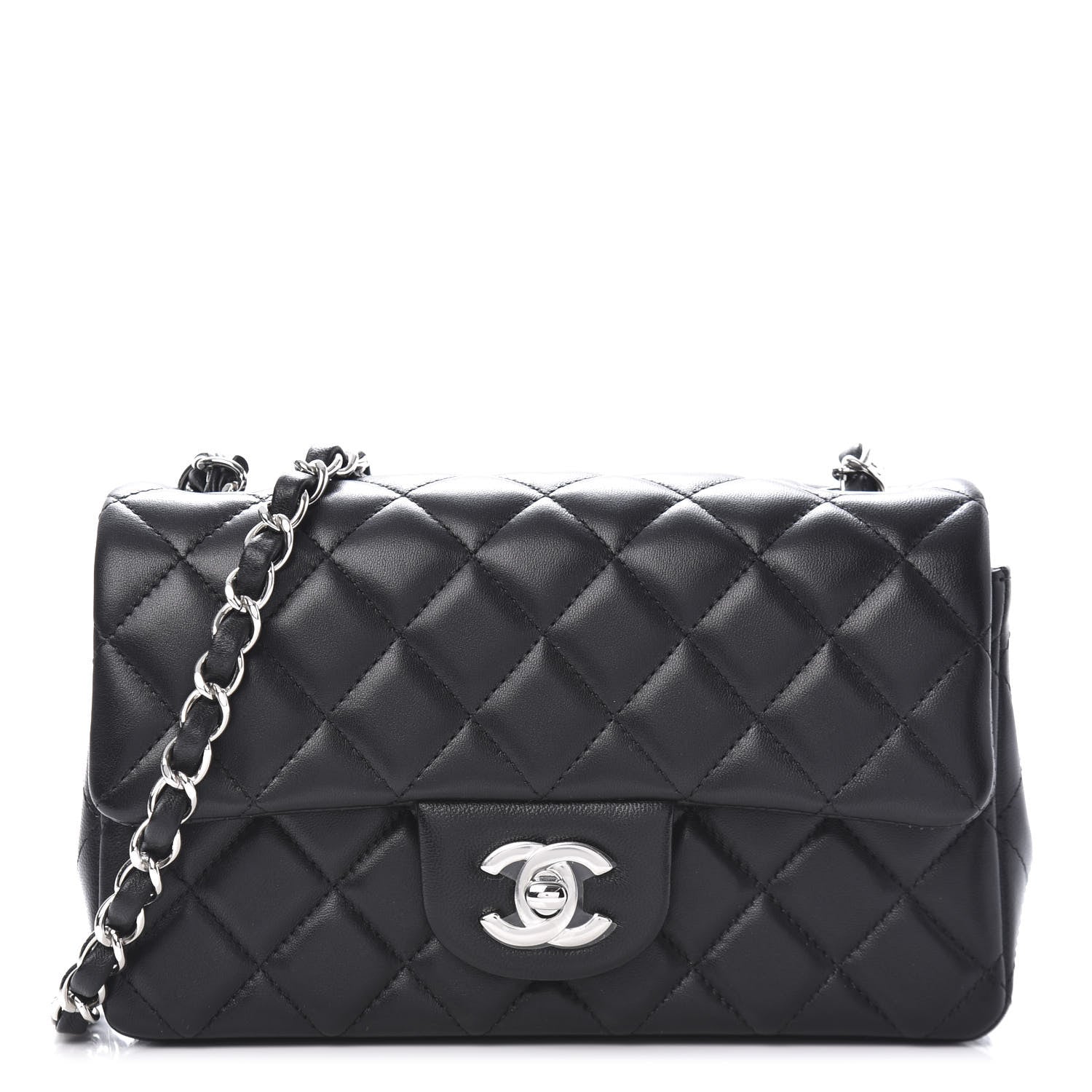 Chanel Lambskin Quilted Mini Rectangular Flap Black 1 of 11