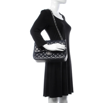 Chanel Lambskin Quilted Jumbo Double Flap Navy 3 of 14