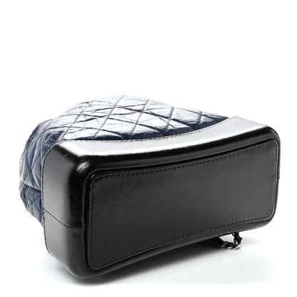 Chanel Aged Calfskin Quilted Gabrielle Backpack Navy Black 4 of 10