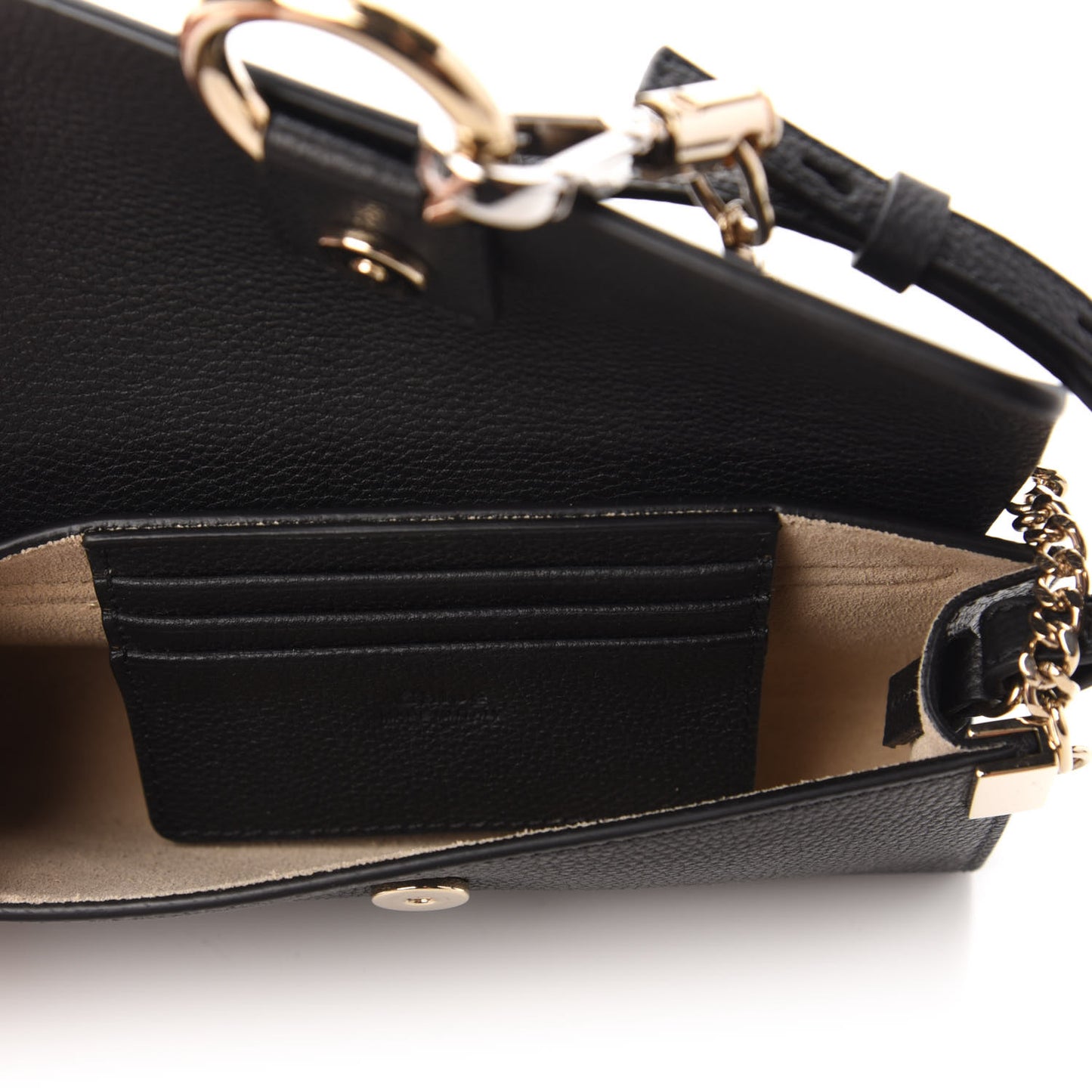 Suede Calfskin Mini Faye Shoulder Bag Black