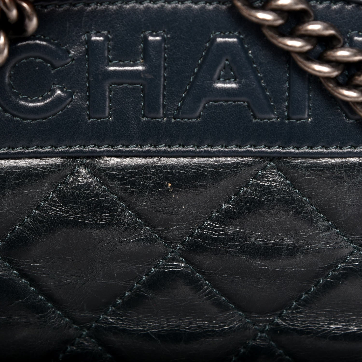 Chanel Glazed Calfskin Quilted Shopping Tote Dark Green 8 of 8