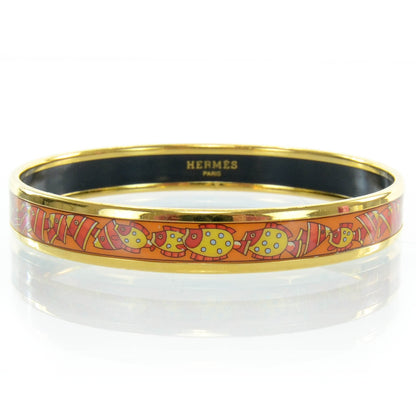 Hermes Narrow Enamel Printed Recontre Oceane Fish Bracelet 65 1 of 4