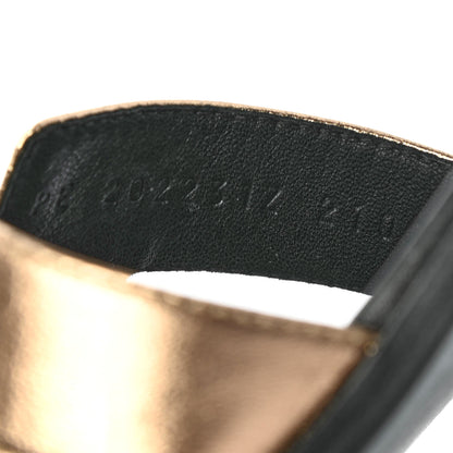 Hermes Metallic Nappa Oran Sandals 37 Vert Bronze 8 of 8